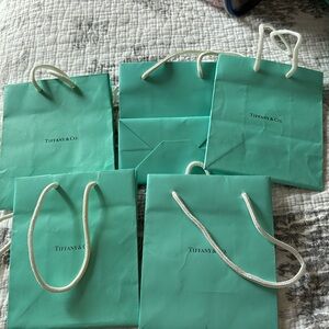 5 small Tiffany and Co paper shopping bags